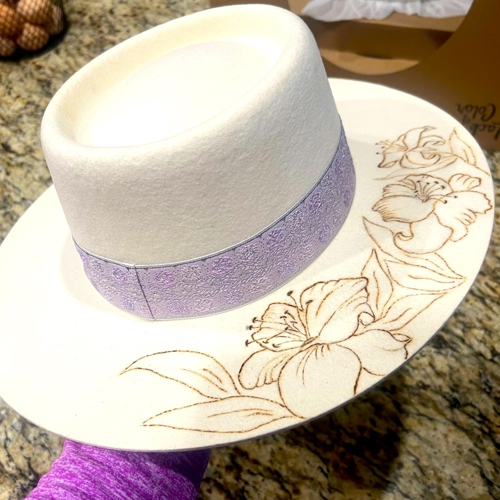 LOC Custom Burned Lily Hat